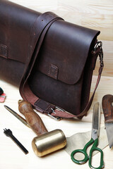 leather products are made by hand using tools