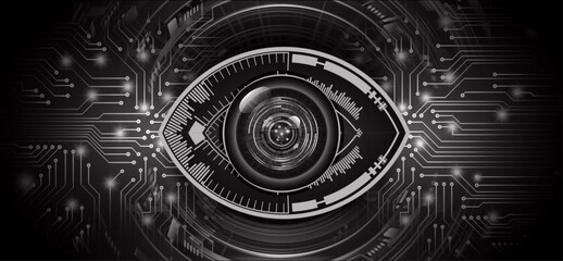 eye cyber circuit future technology concept background