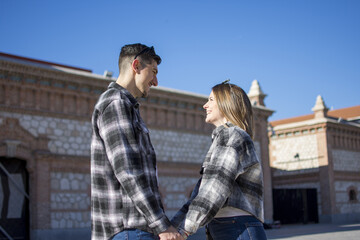 A portrait of happy couple having fun outdoors