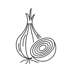 Onion vegetable icon design. isolated on white background. vector illustration