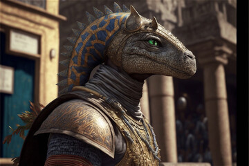 Obraz premium Reptilians living among us since the days of the pharaohs