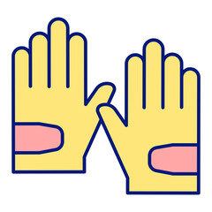 Golfer's gloves - icon, illustration on white background, color style