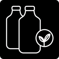 solid ECO BOTTLE design vector icon