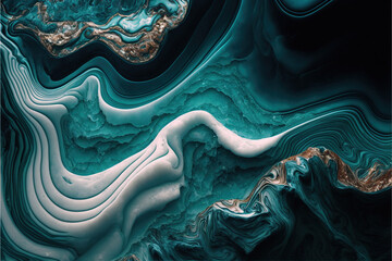 Abstract Ocean with Natural Luxury Texture, Marble Swirls and Agate Ripples Background Design