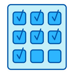 Golfer's shot marks on a sheet of paper in the form of check marks - icon, illustration on white background, similar style