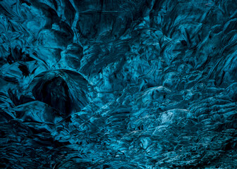 Ice cave in Iceland with detail