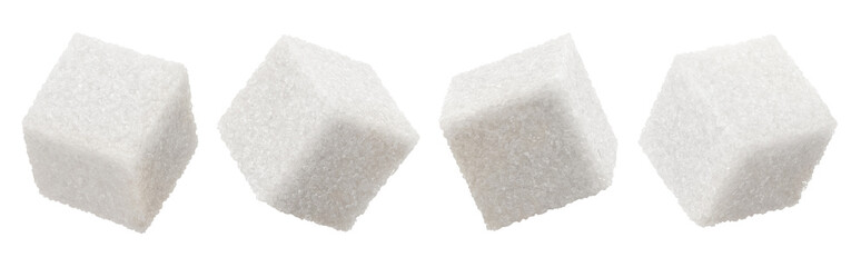 Set of white sugar cubes