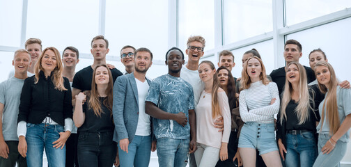 group of successful young people standing together.