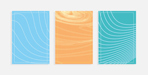 Colorful Stripes Banners Set. Variety designs  waves in a minimalist and modern style. Perfect for backgrounds, banners, books, brochures, business cards, and more.  