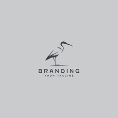 Heron Vector Logo Design Template