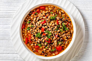 Vegan Hoppin John, savory black-eyed pea stew