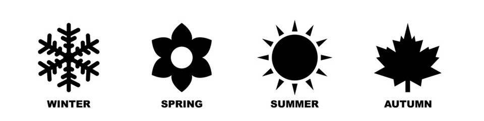 Set of season icon, winter spring summer autumn illustration © tutti_frutti