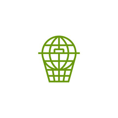 Earth globe combination with trash can. Logo design.