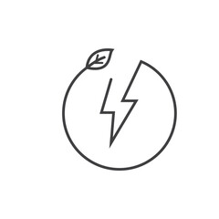 eco power electric line icon vector concept design template