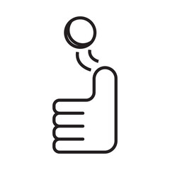 thumb and coins design vector icon