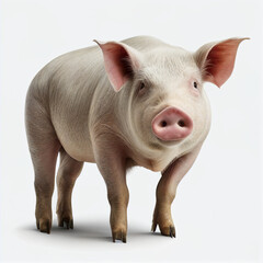 pig isolated on white background, generative AI