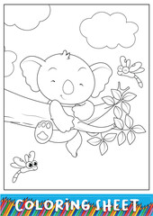 cute koala coloring sheet for kids