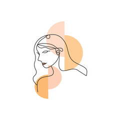 fashion woman hair line design illustration vector element