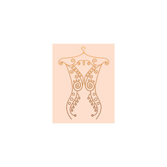 ornament dress hanger illustration design vector