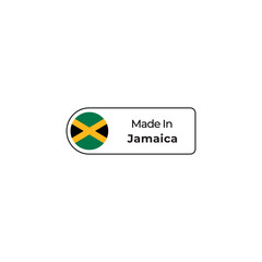 Made in Jamaica png label design with flag and text
