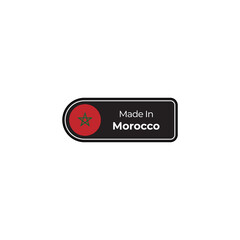 Made in Morocco png black label design with flag