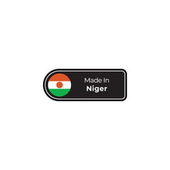 Made in Niger png black label design with flag