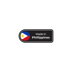 Made in Philippines png black label design with flag
