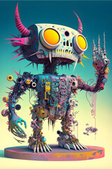 Colorful ghost robot