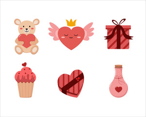 set of valentine icons