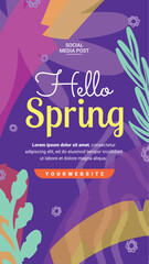 Fototapeta premium special story template to say hello spring