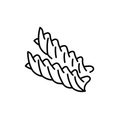 Fusilli pasta color line icon. Italian food.