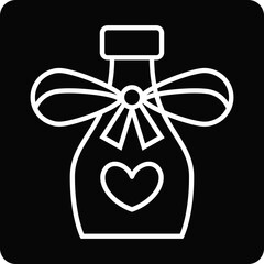 Solid Bottle love design vector icon
