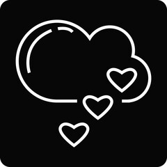 Solid love cloud design vector icon