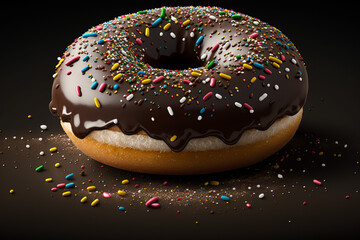 donut with sprinkles isolated, donut with black, generative ai