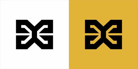 Fototapeta premium logo mono gram black siluet white and yellow background