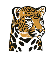 Leopard head profile  illustration vector