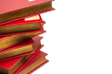 Old books isolated on white background.