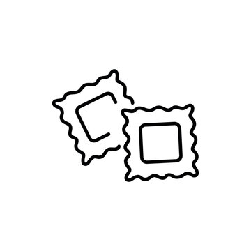 recommend clip art: Ravioli color line icon. Italian food.