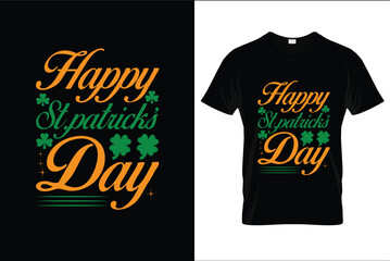 Happy St. Patrick's Day. Hand lettering banners Typography Retro Style Emblems leaf clover Svg design