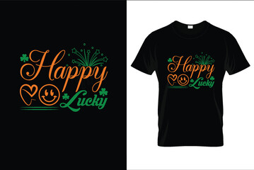 Happy St. Patrick's Day. Hand lettering banners Typography Retro Style Emblems leaf clover Svg design