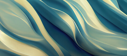 Obraz premium blue gradation wave texture marble background with Generative AI Technology