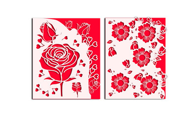 Valentine's Day 2 layer floral gift card  Bundle