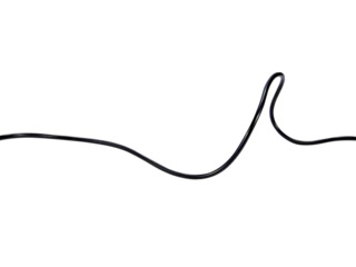 Black wire cable of usb and adapter isolated on white background.Electronic Connector.