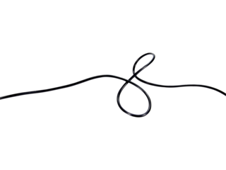 Black wire cable of usb and adapter isolated on white background.Electronic Connector.