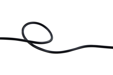 Black wire cable of usb and adapter isolated on white background.Electronic Connector.