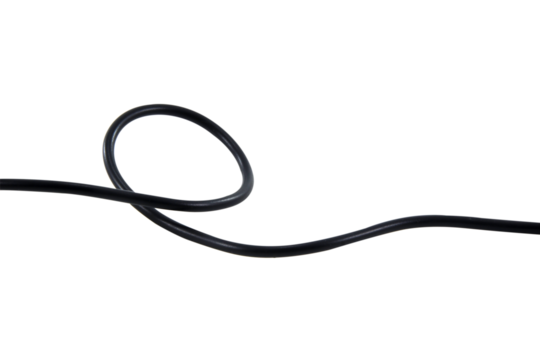 Black wire cable of usb and adapter isolated on white background.Electronic Connector.