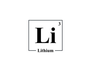 Lithium icon vector. 3	Li Lithium