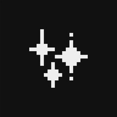 Obraz premium Sparkles emoji. Star pixel art style icon. 1-bit. Isolated abstract vector illustration. 