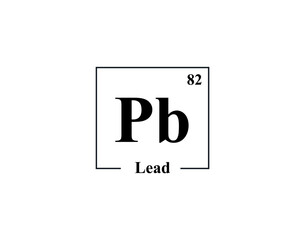 Lead icon vector. 82 Pb Lead