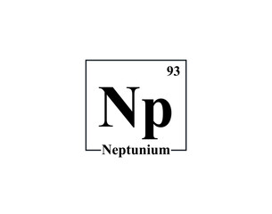 Neptunium icon vector. 93 Np Neptunium